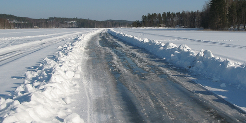 Track in snowy landscape