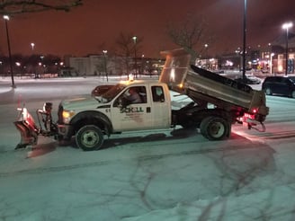 Schill’s commercial truck with snow plow and dump