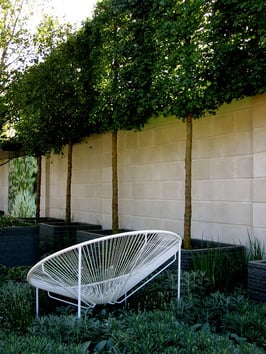 comfortable seating, shade and privacy make for a great outdoor workspace