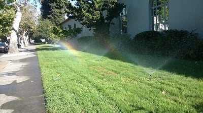 Sprinkler Irrigation System Watering Landscape