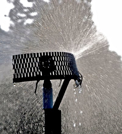 sprinkler system watering landscape