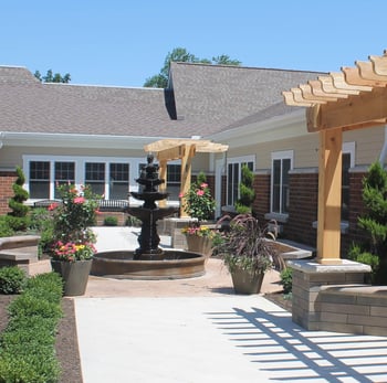 Schill moved an 1,800-pound fountain into the facility’s courtyard landscape following a new addition to the facility.