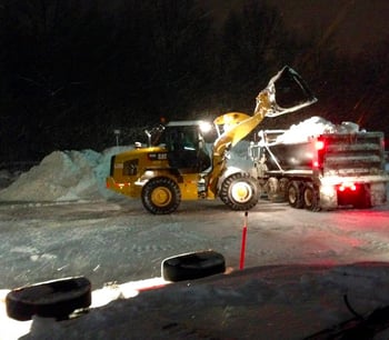 Schill commercial snow removal during a winter storm