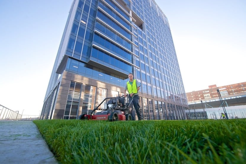 Schill commercial landscaper mowing property