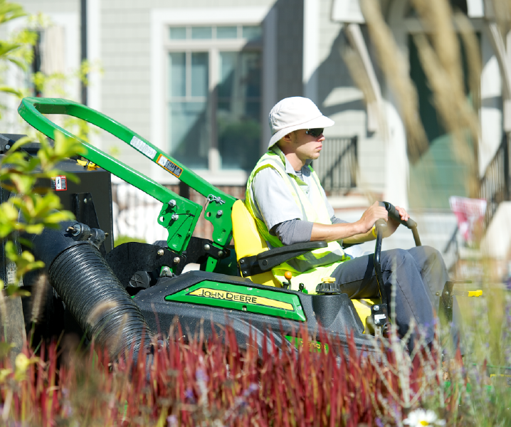 Schill landscaper mowing condominium property