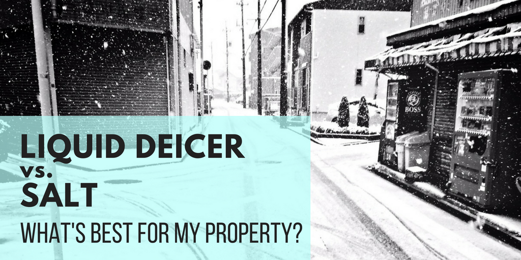 Liquid deicer vs. salt on commercial property landscapes